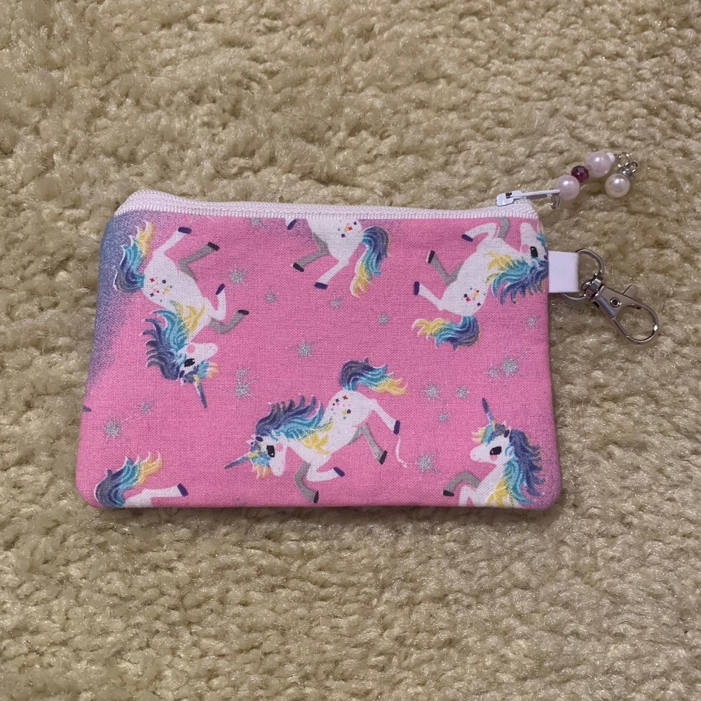 Unicorn zipper coin purse card holder